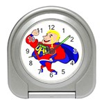 Fathers Day Blonde Super Dad Travel Alarm Clock