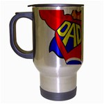 Fathers Day Blonde Super Dad Travel Mug (Silver Gray)