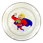 Fathers Day Blonde Super Dad Porcelain Plate