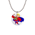 Fathers Day Blonde Super Dad 1  Button Necklace