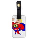 Fathers Day Blonde Super Dad Luggage Tag (one side)