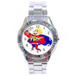 Fathers Day Blonde Super Dad Stainless Steel Analogue Watch