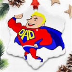 Fathers Day Blonde Super Dad Ornament (Snowflake)