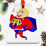 Fathers Day Blonde Super Dad Ornament (Bell)