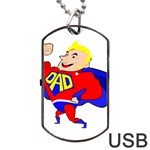 Fathers Day Blonde Super Dad Dog Tag USB Flash (Two Sides)