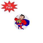 Fathers Day Super Dad 1  Mini Button (10 pack) 