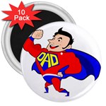 Fathers Day Super Dad 3  Magnet (10 pack)