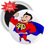 Fathers Day Super Dad 3  Magnet (100 pack)