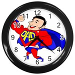 Fathers Day Super Dad Wall Clock (Black)