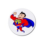 Fathers Day Super Dad Rubber Coaster (Round)