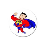 Fathers Day Super Dad Magnet 3  (Round)