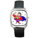 Fathers Day Super Dad Square Metal Watch