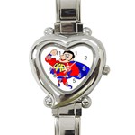 Fathers Day Super Dad Heart Italian Charm Watch