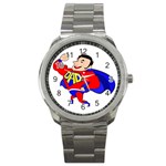 Fathers Day Super Dad Sport Metal Watch