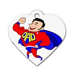 Fathers Day Super Dad Dog Tag Heart (Two Sides)