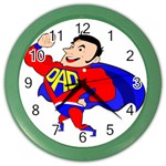 Fathers Day Super Dad Color Wall Clock