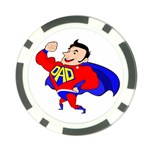 Fathers Day Super Dad Poker Chip Card Guard