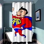 Fathers Day Super Dad Shower Curtain 36  x 72  (Stall)