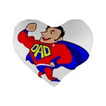 Fathers Day Super Dad Standard 16  Premium Heart Shape Cushion 