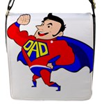 Fathers Day Super Dad Flap Closure Messenger Bag (S)