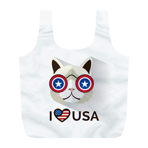 Cat_i_love_usa Reusable Bag (L) from ArtsNow.com Back