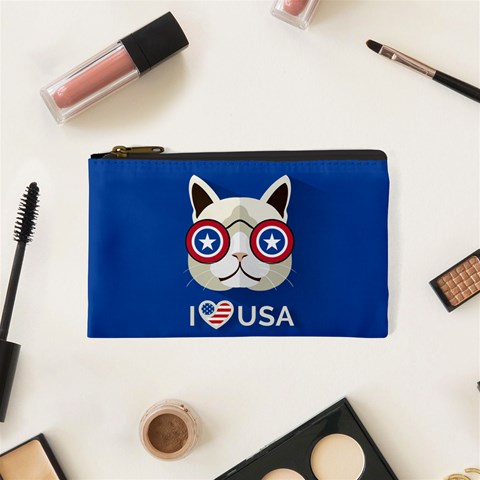 Cat_i_love_usa Cosmetic Bag (XS) from ArtsNow.com Front