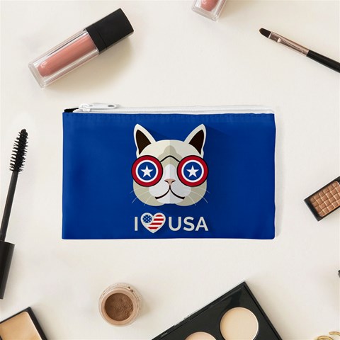 Cat_i_love_usa Cosmetic Bag (XS) from ArtsNow.com Front