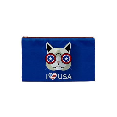 Cat_i_love_usa Cosmetic Bag (Small) from ArtsNow.com Front