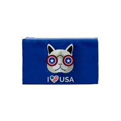 Cat_i_love_usa Cosmetic Bag (Small) from ArtsNow.com Front