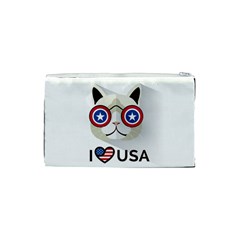 Cat_i_love_usa Cosmetic Bag (Small) from ArtsNow.com Back