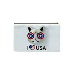 Cat_i_love_usa Cosmetic Bag (Small) from ArtsNow.com Back