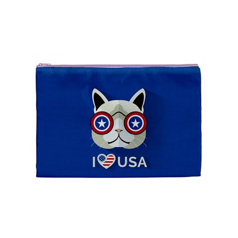 Cat_i_love_usa Cosmetic Bag (Medium) from ArtsNow.com Front