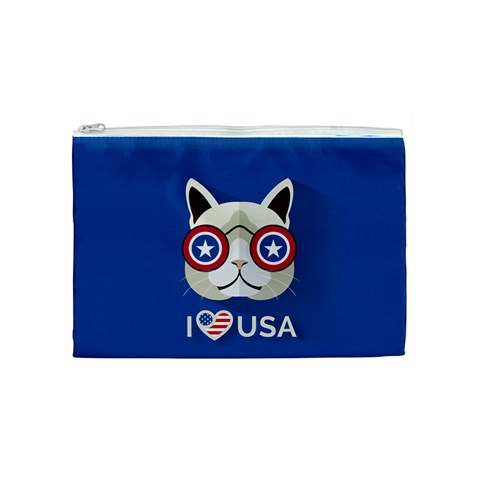 Cat_i_love_usa Cosmetic Bag (Medium) from ArtsNow.com Front