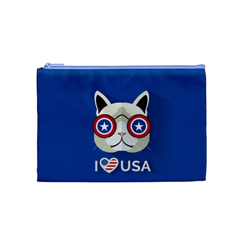 Cat_i_love_usa Cosmetic Bag (Medium) from ArtsNow.com Front