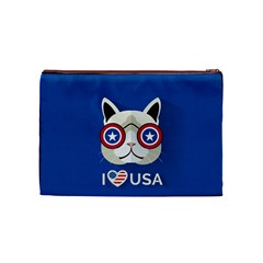 Cat_i_love_usa Cosmetic Bag (Medium) from ArtsNow.com Front