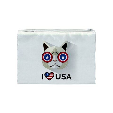 Cat_i_love_usa Cosmetic Bag (Medium) from ArtsNow.com Back