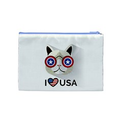 Cat_i_love_usa Cosmetic Bag (Medium) from ArtsNow.com Back