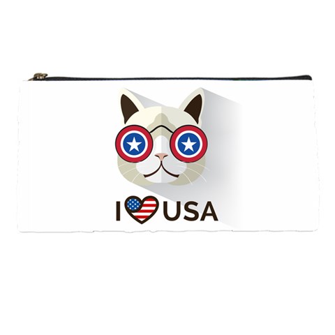 Cat_i_love_usa Pencil Case from ArtsNow.com Front