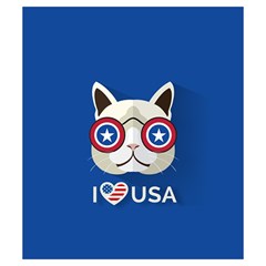 Cat_i_love_usa Drawstring Pouch (Small) from ArtsNow.com Front