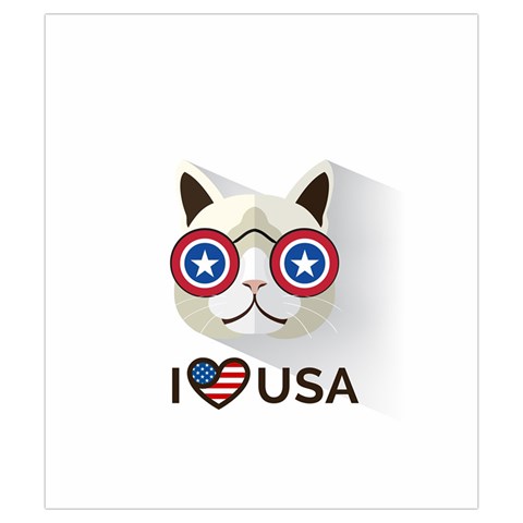 Cat_i_love_usa Drawstring Pouch (Small) from ArtsNow.com Back