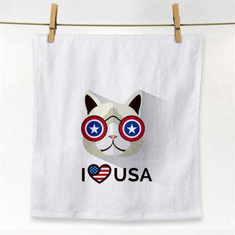 Cat_i_love_usa Face Towel from ArtsNow.com Front