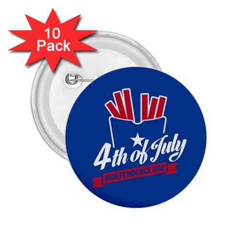 USA fries 4july 2.25  Button (10 pack) from ArtsNow.com Front