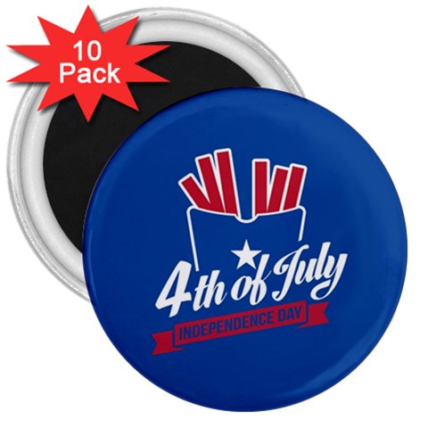 USA fries 4july 3  Button Magnet (10 pack) from ArtsNow.com Front