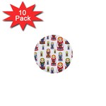 Russian Dolls 1  Mini Button (10 pack) 