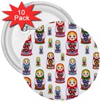 Russian Dolls 3  Button (10 pack)