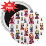 Russian Dolls 3  Magnet (10 pack)