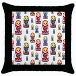 Russian Dolls Throw Pillow Case (Black)