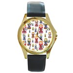 Russian Dolls Round Gold Metal Watch