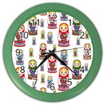 Russian Dolls Color Wall Clock