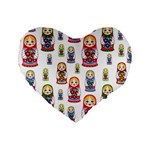 Russian Dolls Standard 16  Premium Heart Shape Cushion 